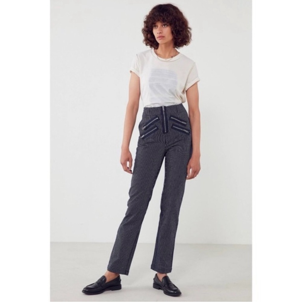 Silent + Noise Zip Navy Stripe Pants